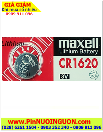Maxell CR1620; Pin 3v lithium Maxell CR1620 /Xuất xứ NHẬT 